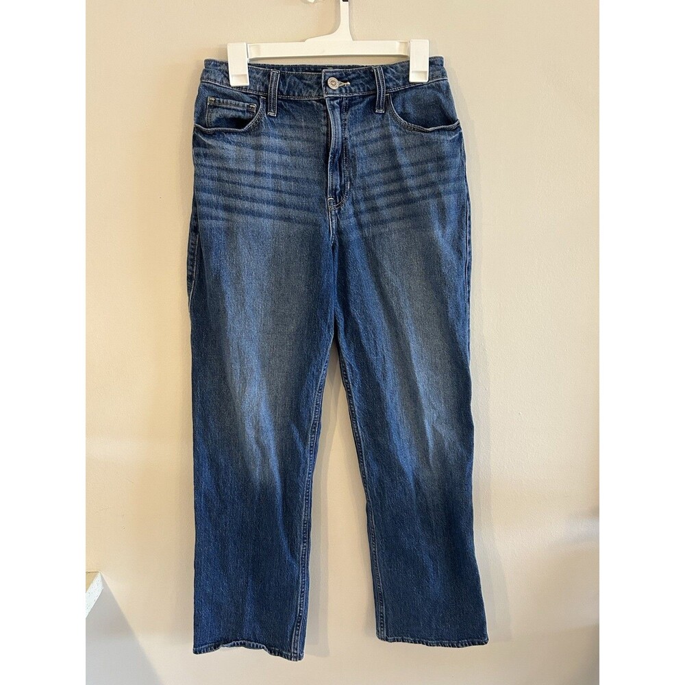 Hollister Ultra High Rise Dad Womens Jeans 6R/ W28R Dark Wash Straight